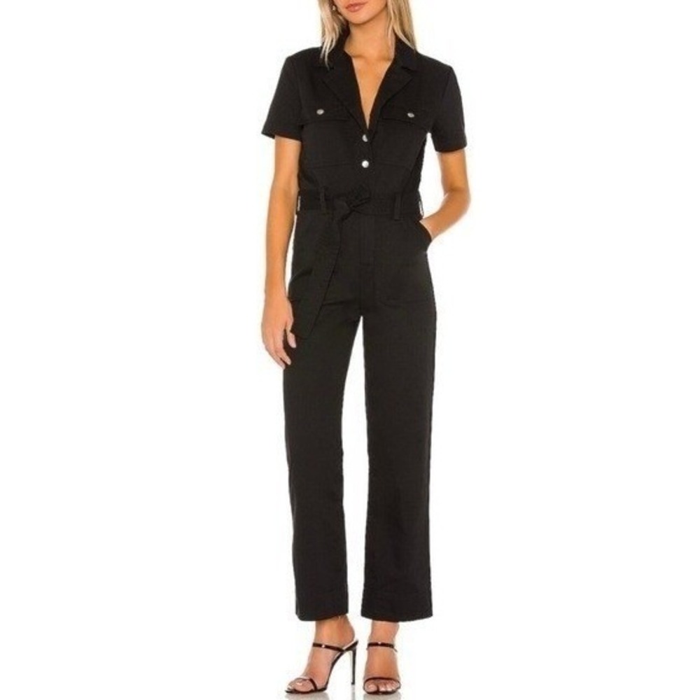 MAJORELLE Cargo Utility Boiler Suit Jumpsuit Black Belted Size XS Casual